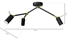 Spot IRIS 3xGU10/MR11/40W/230V negru/auriu