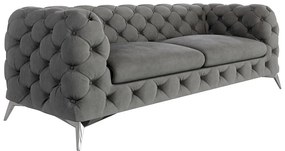 Canapea gri cu tapițerie din catifea 225 cm Chelsea – Ropez