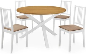 vidaXL Set de mobilier de bucătărie, 5 piese, alb, MDF