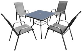 Aldotrade Set mobilier de grădină IDA, gri, 5 buc