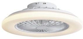 Ventilator de tavan alb 48,5 cm, inclusiv LED RGB reglabil cu telecomandă - Clemo