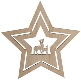 Decorațiune LED de Crăciun LED/2xAA lemn stea Solight 1V261