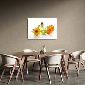 Tablou pe sticlă cu ulei de flori (70x50 cm)