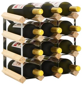 282468 vidaXL Suport sticle de vin pentru 12 sticle, lemn masiv de pin