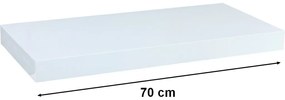Raft de perete stilist Volato, 70 cm, alb lucios