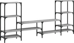 vidaXL Comodă TV, gri sonoma, 206,5x28,5x95 cm, lemn compozit