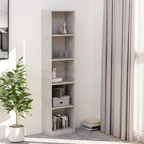 vidaXL Bibliotecă cu 5 rafturi, gri beton, 40x24x175 cm lemn prelucrat