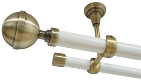 Galerie tavan fara inele KULA LUX - 25/19 - alb/aur antic (Alege marime: 280 cm)