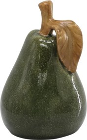 Decorațiune din ceramică în formă de pară verde închis, H13,5 cm, Ø9 cm