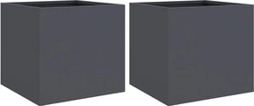 vidaXL Jardiniere, 2 buc., antracit, 32x30x29 cm, oțel