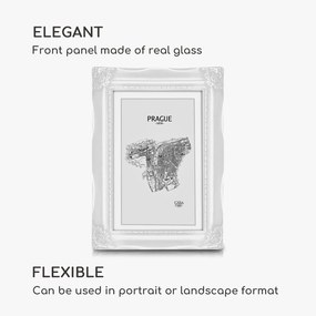 Regent, ramă pentru fotografii, dreptunghiulară, 17 × 12 cm fotografii, suport, sticlă, rococo