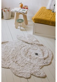 Covor pentru copii gri deschis lavabil/țesut manual din bumbac 130x135 cm Bunny – Lorena Canals