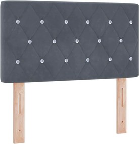vidaXL Tăblie LED cu benzi LED cu headboard Gri închis 80 cm Catifea