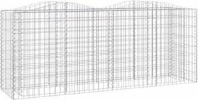 vidaXL Strat înălțat cu gabion arcuit, 200x50x100 cm, fier galvanizat