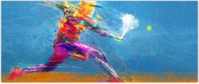 Tablou - Jucător de tenis pictat (120x50 cm)