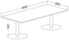 Masa de intalnire ProOffice 180 x 80 cm, para salbatica