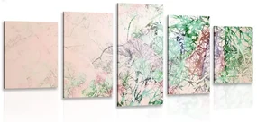 Tablou 5-piese ramuri abstracte