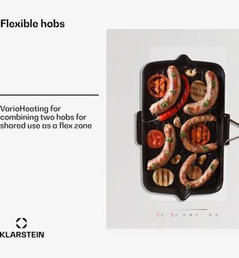 Klarstein Full House 77 Down Air System, aragaz cu inductie + hota, 477 m³/h, clasa de eficienta energetica A