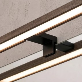 Brilagi - Iluminare pentru oglindă de baie LED WOODY MIRROR 3 în 1 LED/15W/230V IP44 negru/stejar/nucă