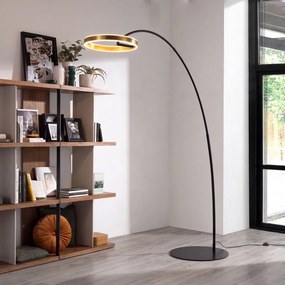 Lampa de podea arcuita design modern LUX Gold and Black steel