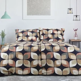 Lenjerie de pat B.E.S. Petrovice Crepe Top Class bumbac creponat Autumn Leaf, 140 x 200 cm, 70 x 90 cm