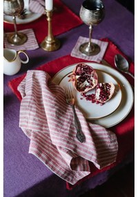 Suporturi pahare din in roz 4 buc. – Linen Tales