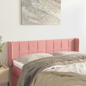 3118821 vidaXL Tăblie de pat cu aripioare roz 147x16x78/88 cm catifea