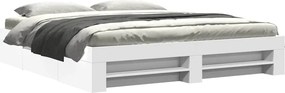 vidaXL Cadru de pat, alb, 200x200 cm, lemn prelucrat