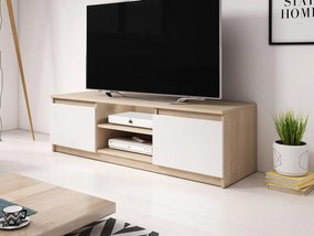 Dulap TV Zekazo (Stejar sonoma + Alb) (cu iluminat LED alb). 1106285