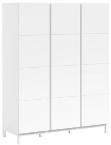 Set Complet Mobilier Cameră Copii Eva: Pat 90x200 cm, Noptieră, Dulap 3 Uși și Birou cu Sertare, Alb – Vipack