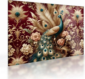 Tablou pe sticlă – Păun elegant (70x50 cm)