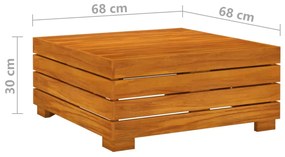Set mobilier gradina cu perne, 5 piese, lemn masiv de salcam Crem, colt + 2x mijloc + suport pentru picioare + masa, 1