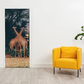 Fototapet pentru ușă - Două girafe (95x205cm)