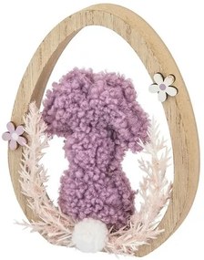 Altom Buklé iepuraș în ou de lemn, 11 x 2 x 14 cm,violet