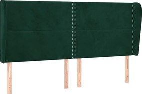 vidaXL Tăblie pat cu aripioare verde închis 183x23x118/128 cm catifea