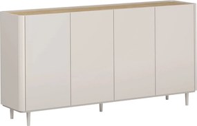Comodă cu patru uși pe picioare Elivo 200 cm - cașmir / stejar uleiat