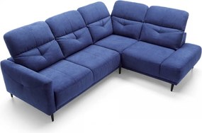 Canapea pe partea dreaptă modular cu funcția de dormit Sandra - albastru marin Aston KR 10420