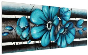 Tablou cu albastre (120x50 cm), în 40 de alte dimensiuni noi