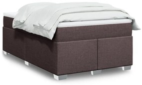 vidaXL Pat box spring cu saltea, maro închis, 120x190 cm, textil