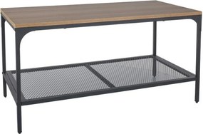 Masuta LEX L, stejar/negru, PAL laminat/metal, 90x45x45 cm