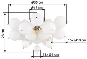 Lustra aplicata design modern UDO 3L nickel/alb