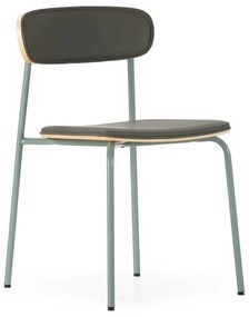 Scaune de dining verde-închis stivuibile 2 buc. tapițate Saula – Marckeric