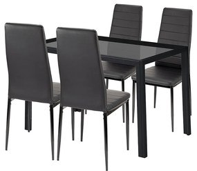 Nicole 4+1 set de luat masa negru