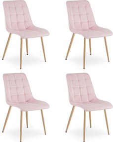 Scaun de masa SPLIT VELVET, roz deschis
