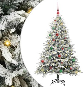 vidaXL Brad de Crăciun artificial pre-iluminat cu set de bile Verde