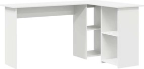 vidaXL Birou cu raft cu depozitare Alb 142 x 102 x 73 cm Lemn compozit