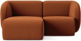 Colțar teracotă cu tapițerie din catifea (cu colț pe partea stângă/cu șezlong) Lani – Makamii