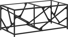 vidaXL Măsuță de cafea blat din sticlă transparentă 98,5x50x41 cm oțel