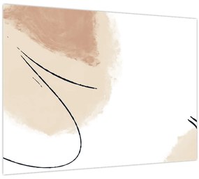 Tablou pe sticlă - Abstracție albă (70x50 cm)