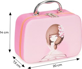 Trusă cosmetică pentru copii, cutie cu oglindă și lampă UV LED